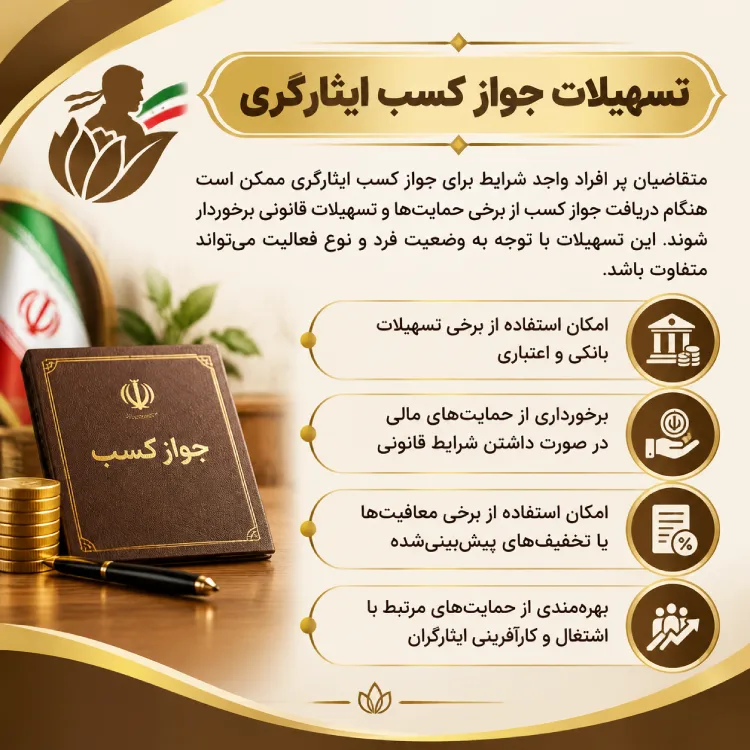 تسهیلات جواز کسب ایثارگری